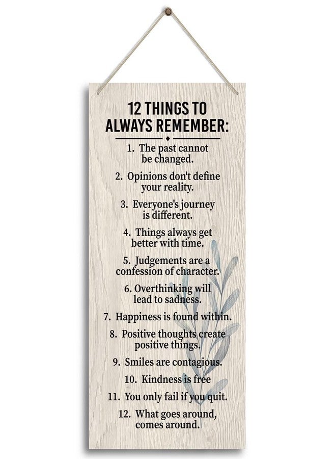 HiLus 12 Things To Always Remember. Wooden Wall Decor, Farmhouse Blessed Sign for Home Decor - Image 1